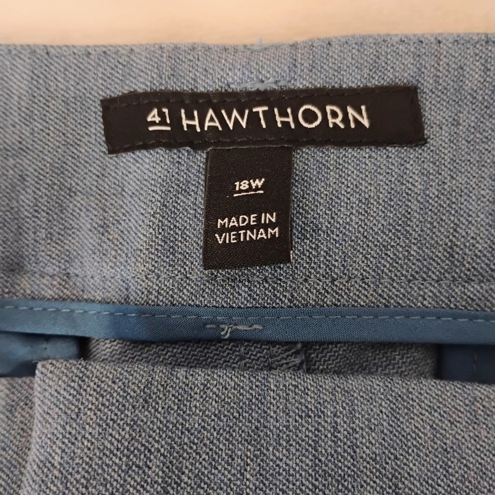 41 Hawthorn Women 18 W Blue Grey Adjustable Hem Stretch Dress Pants Trousers NWT - Picture 8 of 10